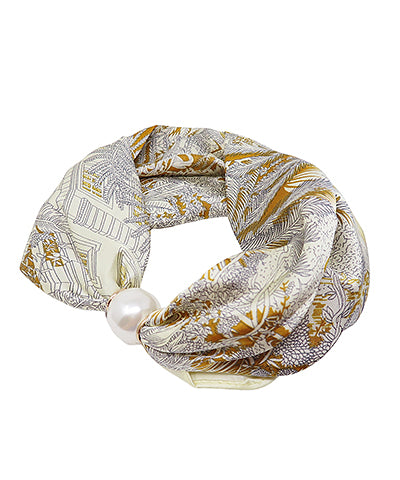 Wrapped In Style Magnetic Scarf Necklace in Brown &amp; Grey