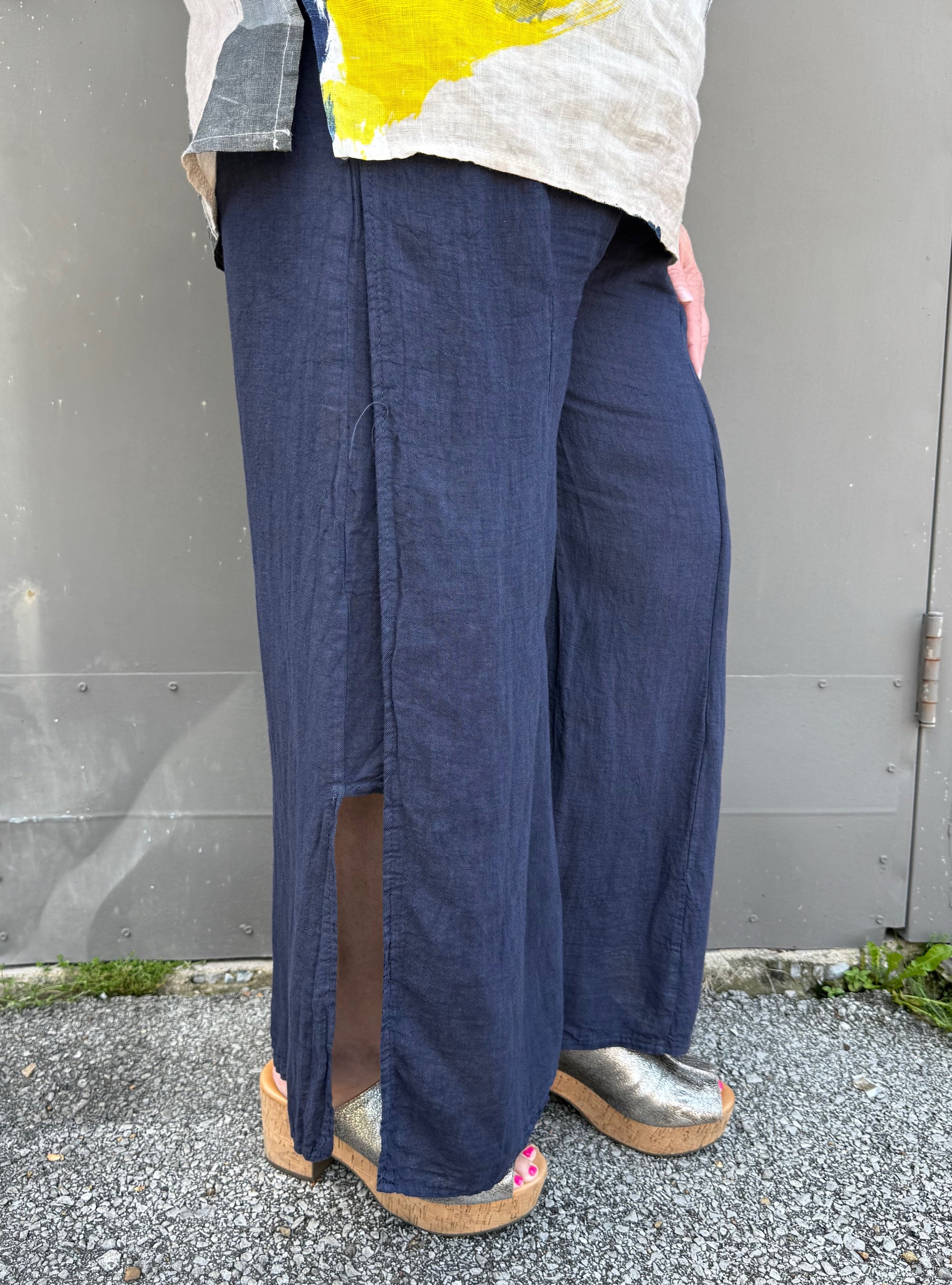 Liabella Navy Linen One Size Pant