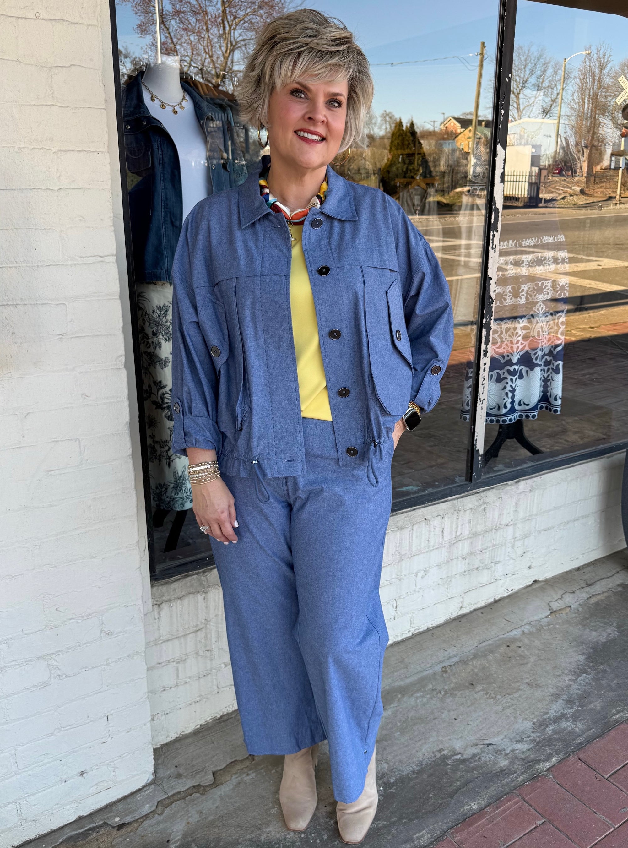 Multiples Chambray Blue Pant
