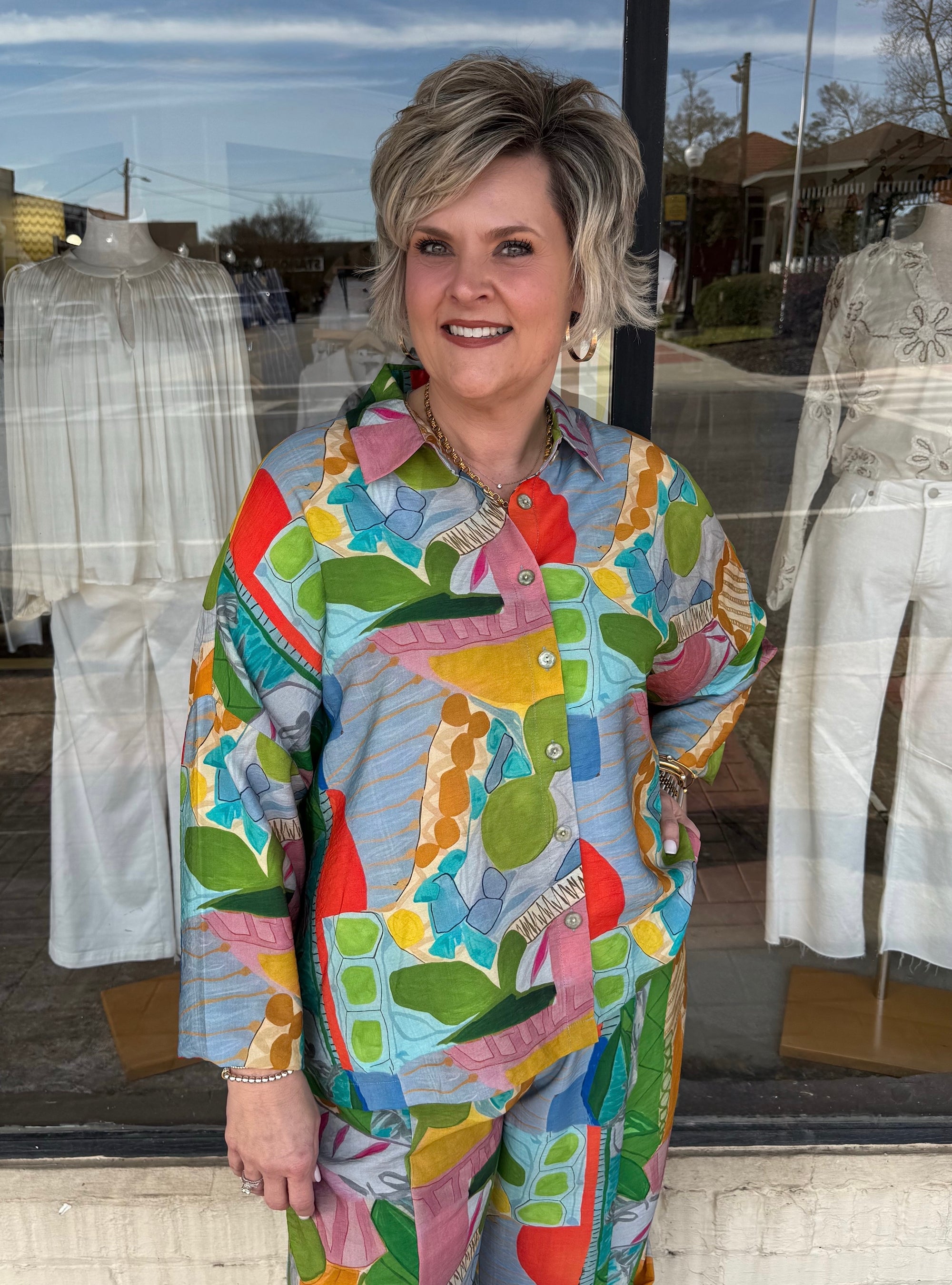 Shana Apparel Printed Layer Back Top