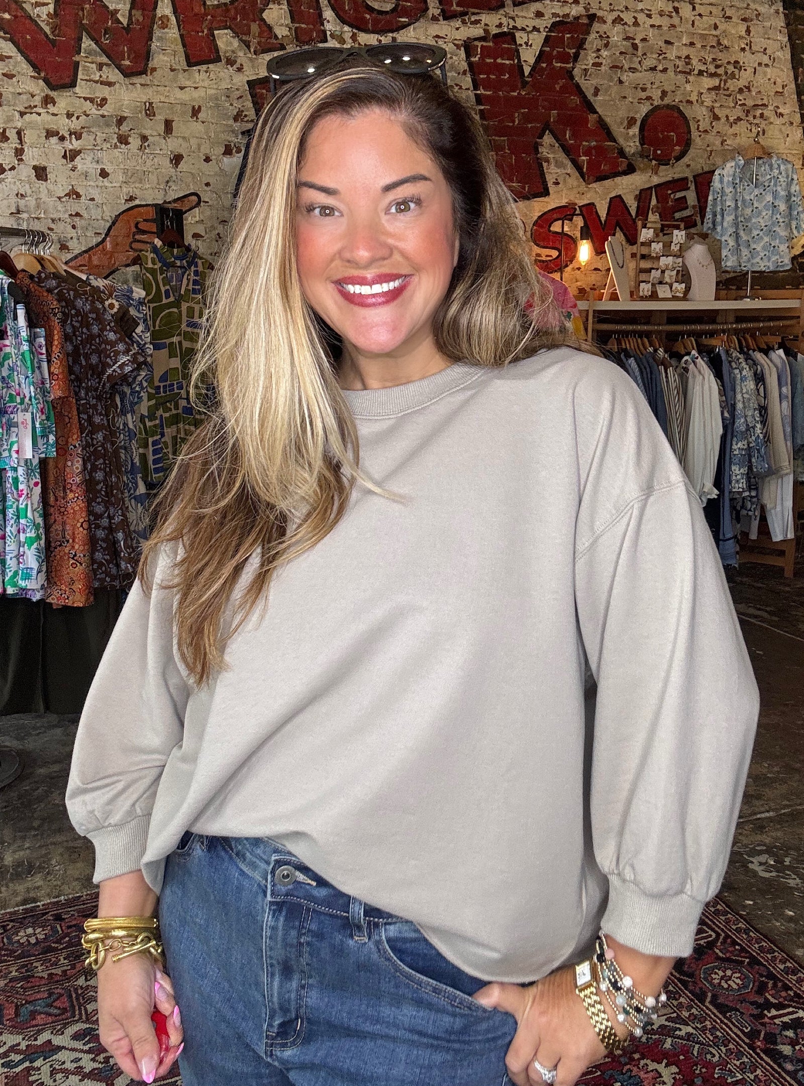 Cropped It Like It's Hot Sweatshirt - Taupe