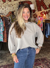 Cropped It Like It&#39;s Hot Sweatshirt - Taupe