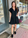 Black To Basic Textured Dress