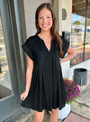 Black To Basic Textured Dress