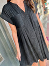 Black To Basic Textured Dress