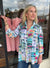 Ali Miles Colorful Button-Up Top