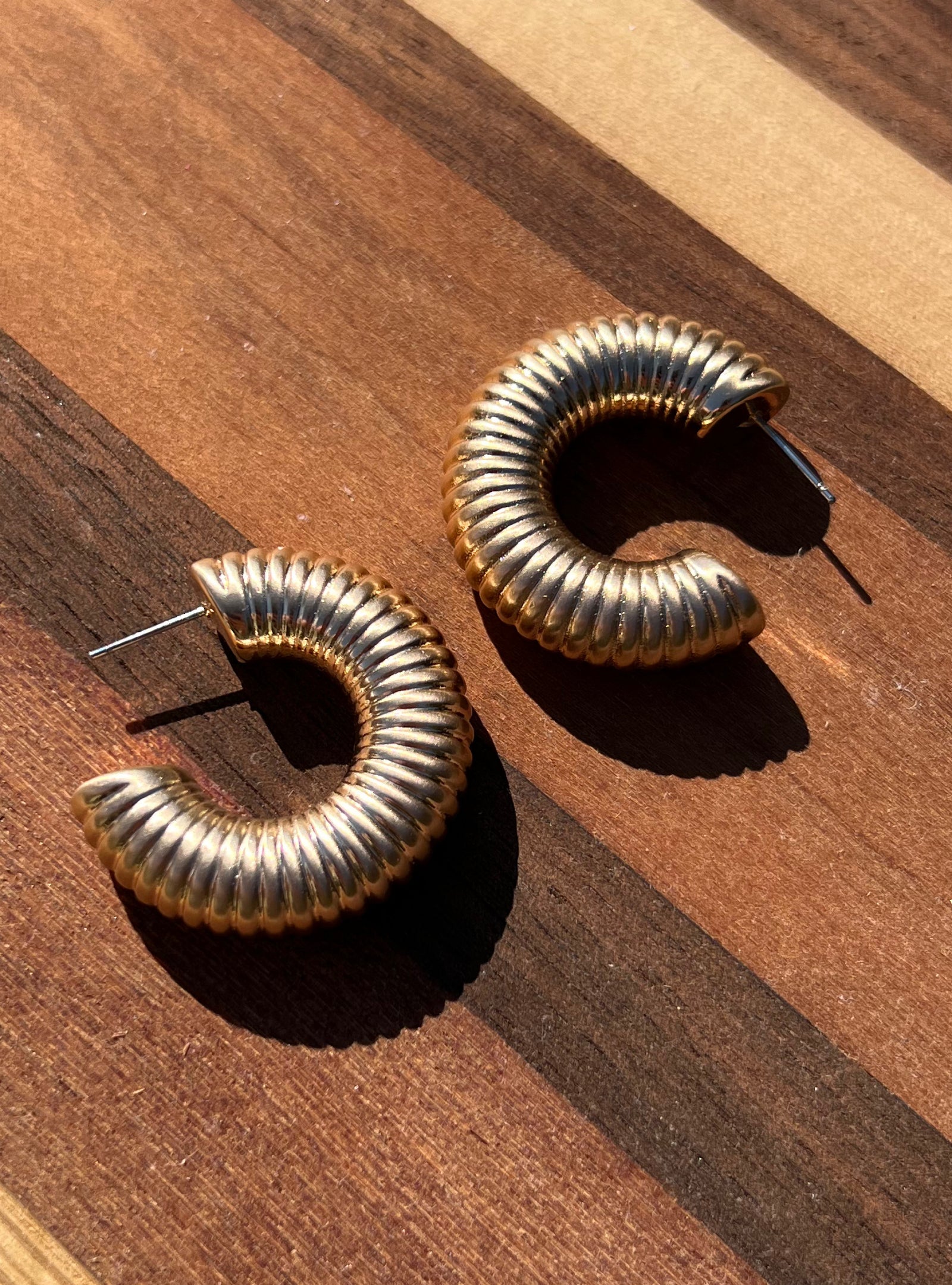 Read Between The Lines Hoop Earrings - Gold