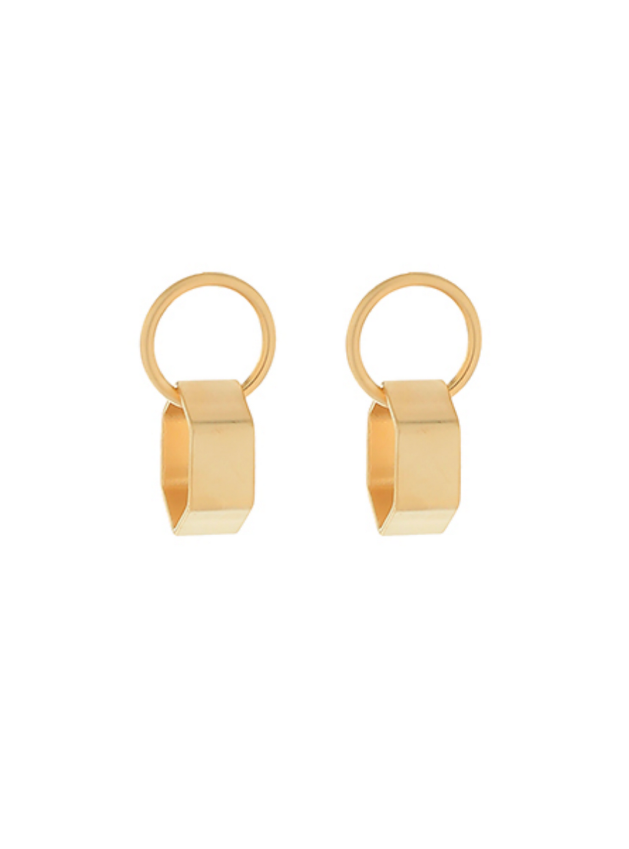 Hexagon Matte Earrings—Gold