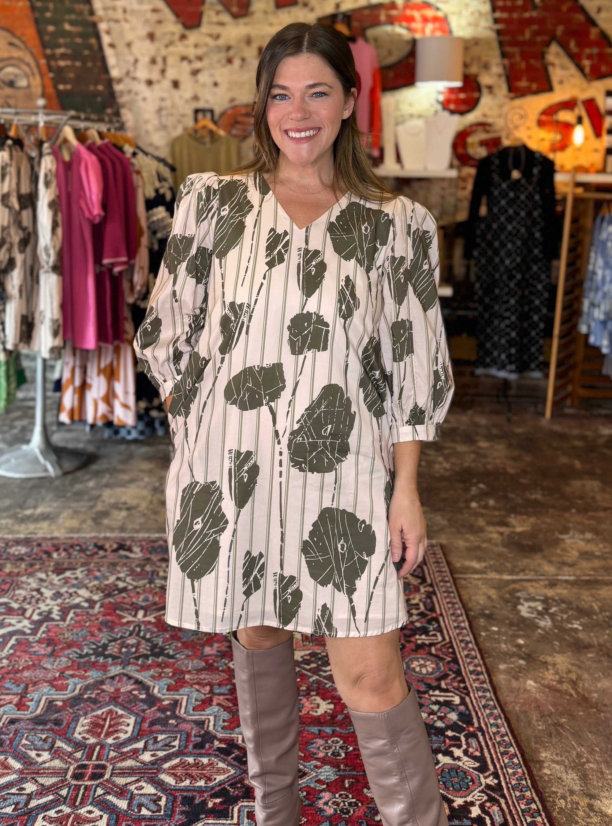 Olive Good Vibes Dress