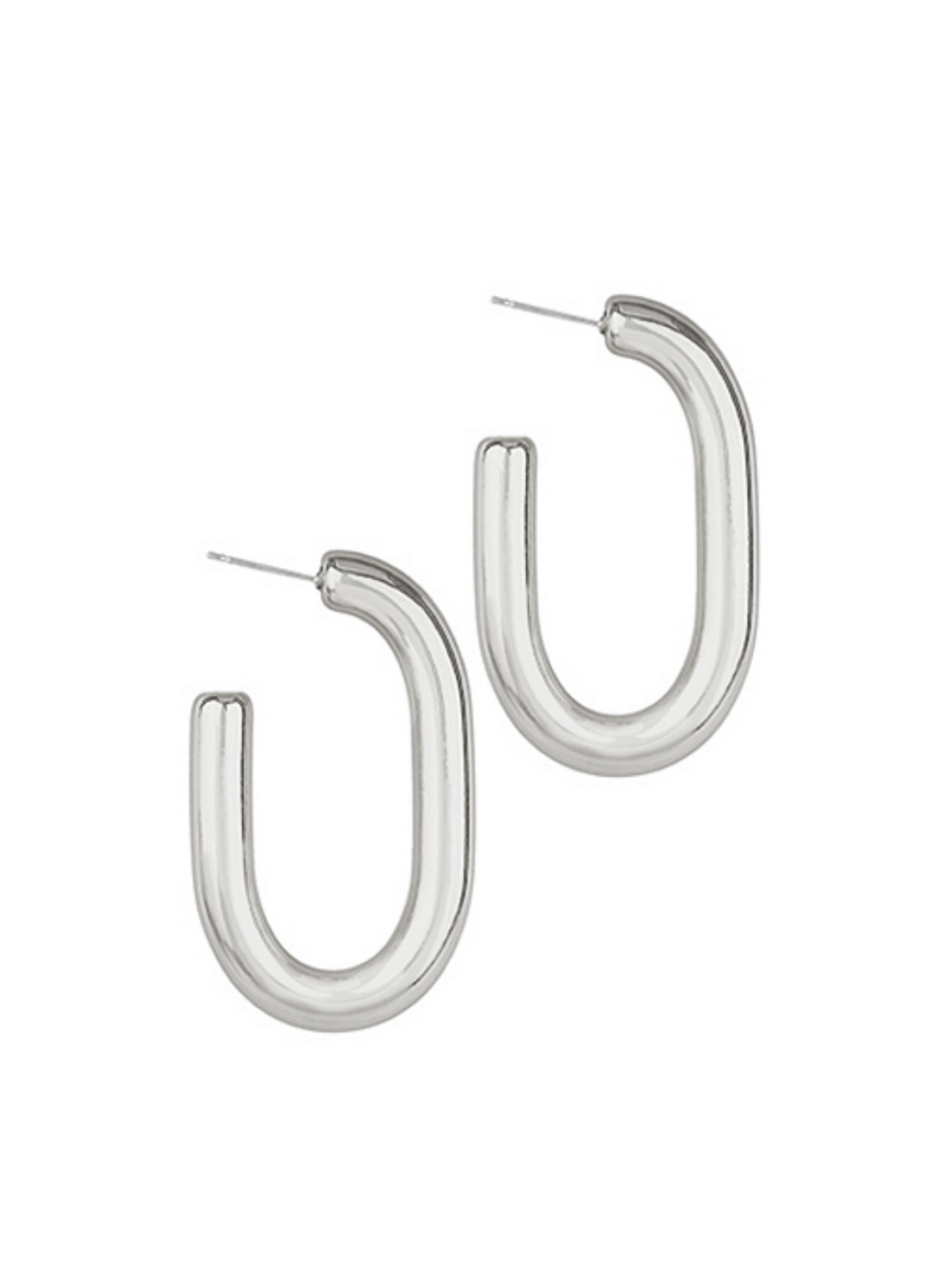 Get Oval Here Earrings—Silver