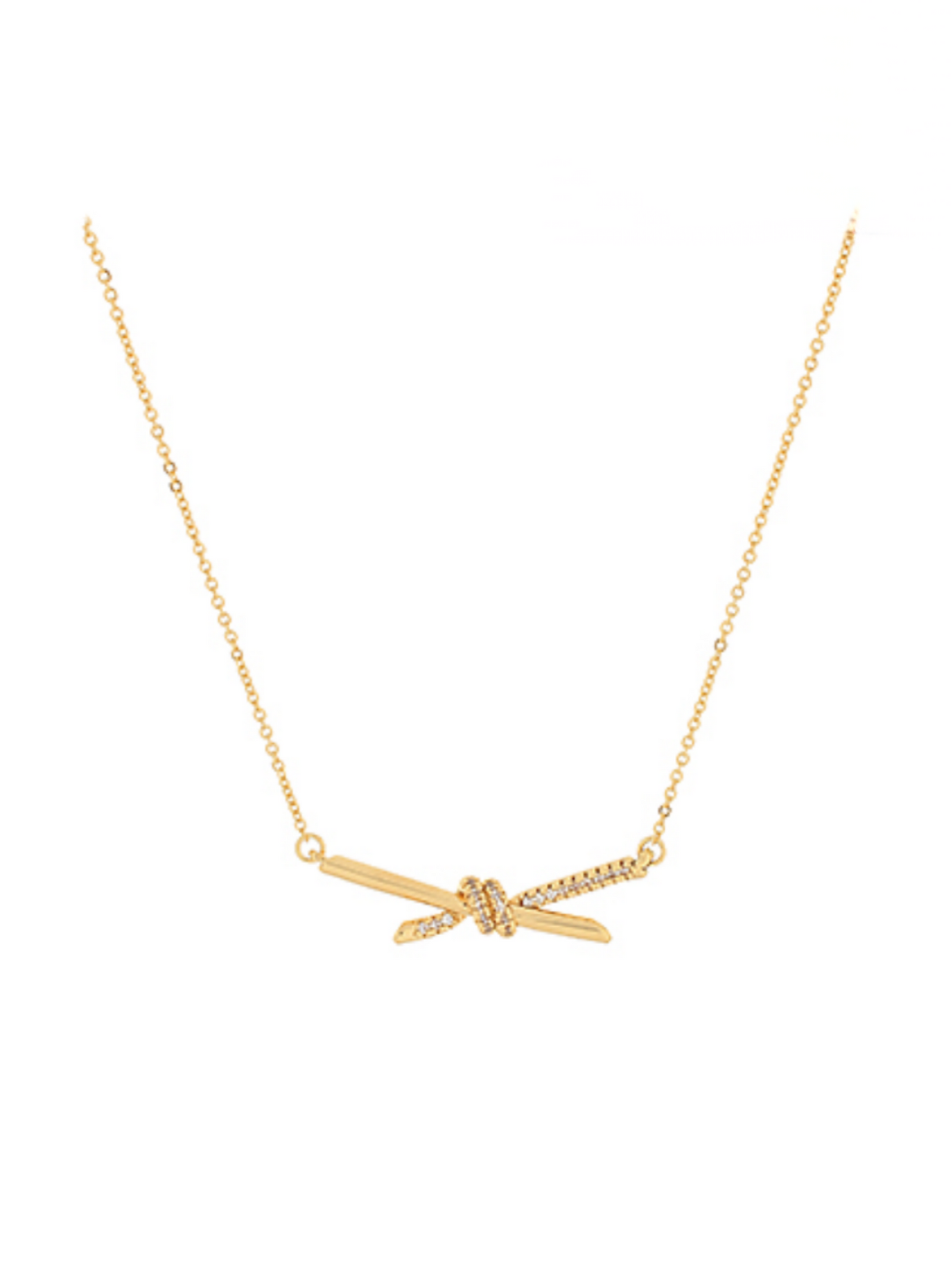 Twisted Gold Bar Necklace
