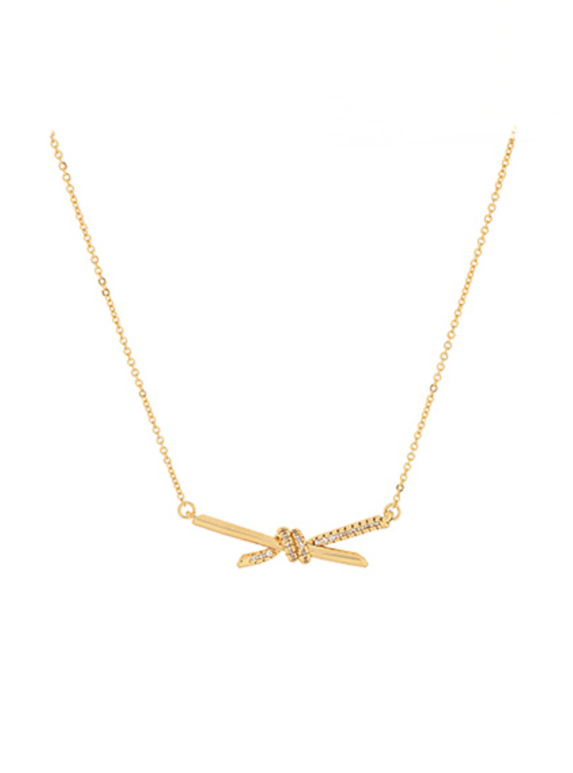 Twisted Gold Bar Necklace