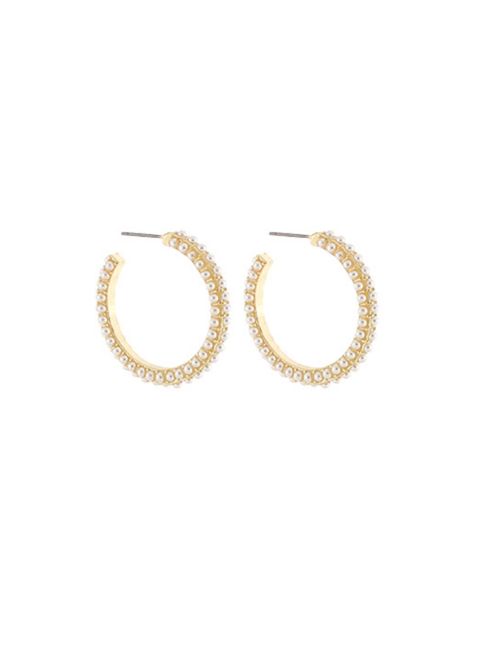 Putting On The Pearls Hoop Earrings