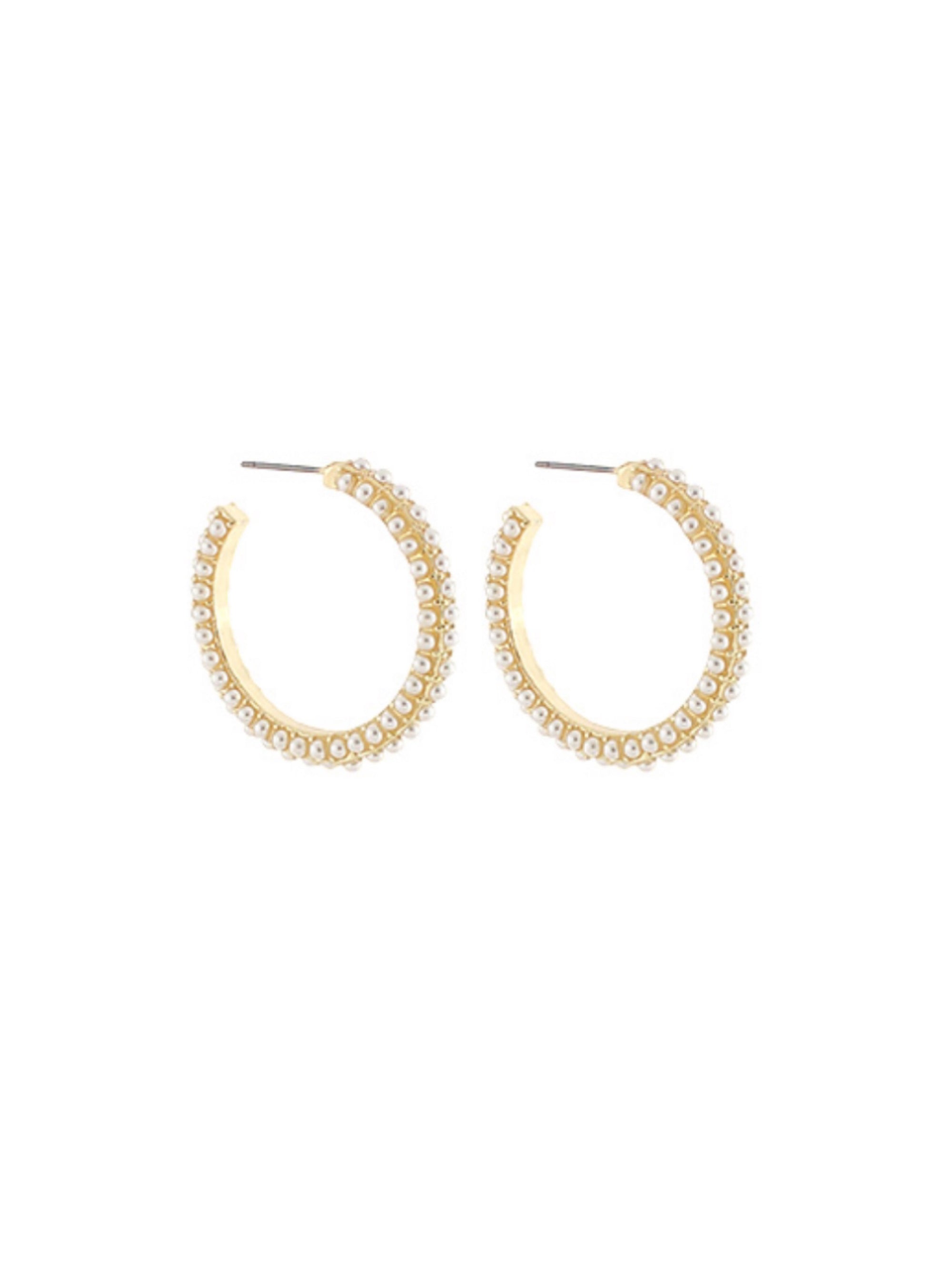 Putting On The Pearls Hoop Earrings