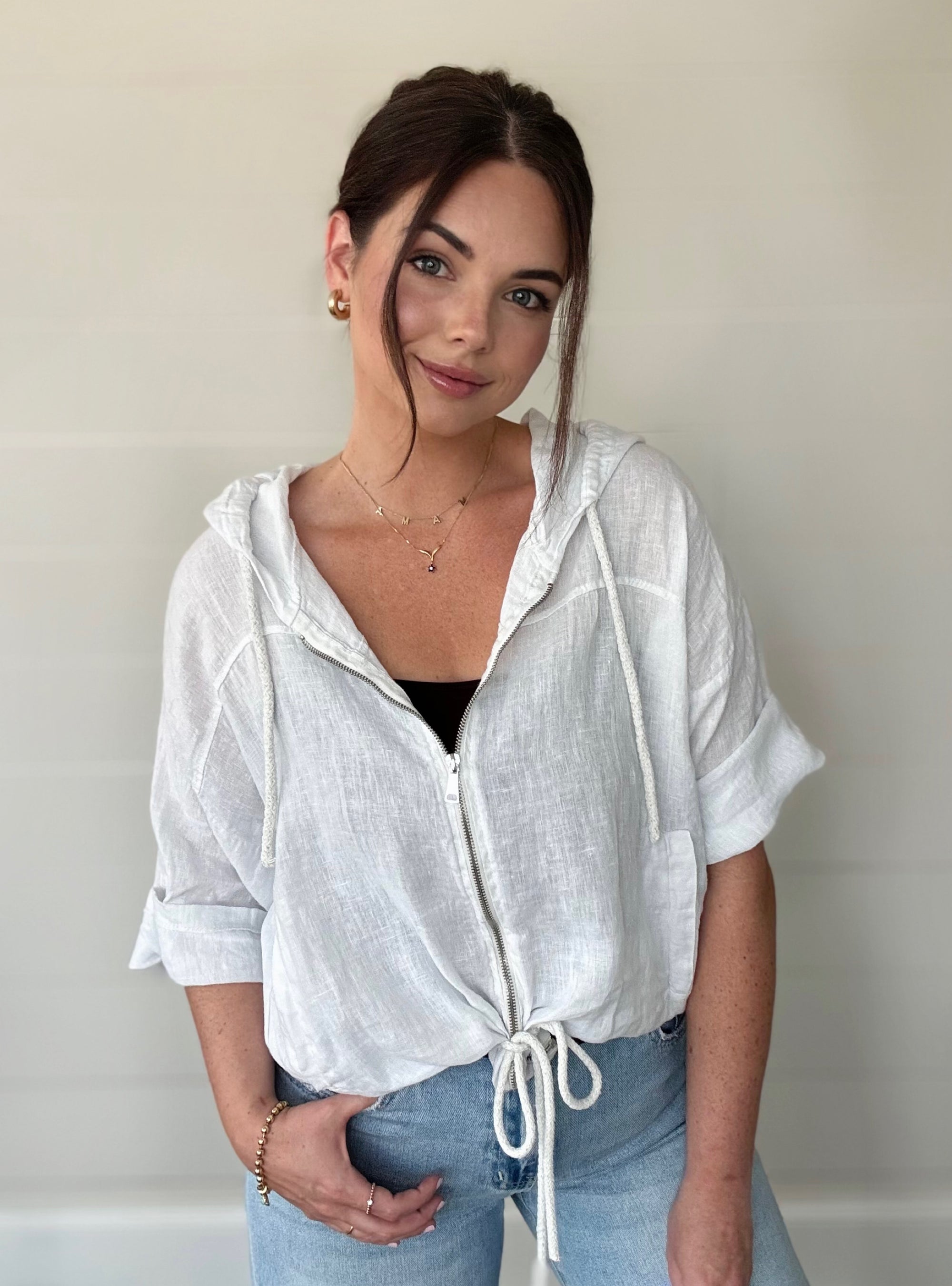 Liabella White Linen O/S Jacket