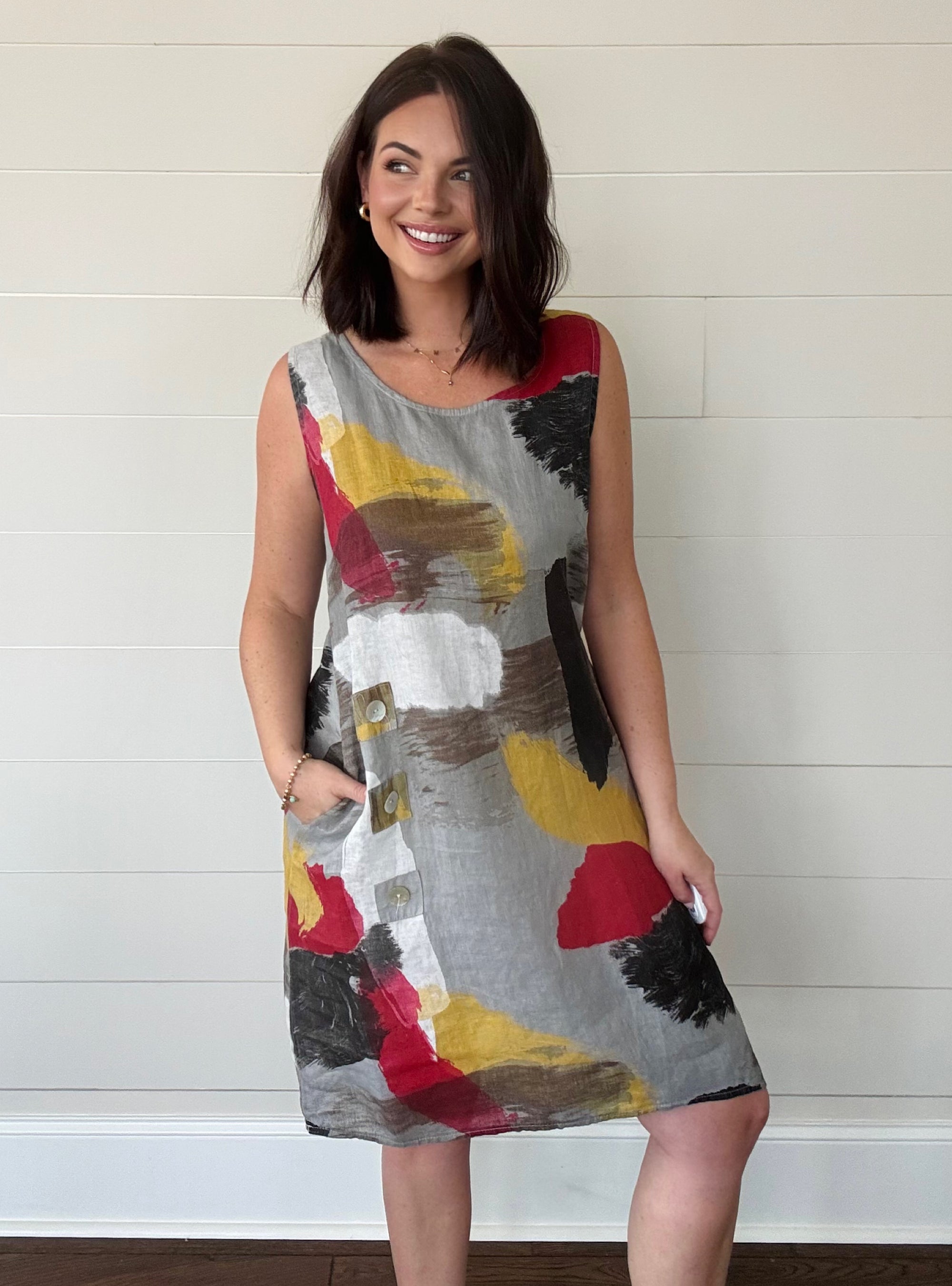 Liabella Silver Linen O/S Dress