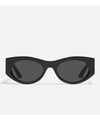Quay So What Black Oval Sunglasses