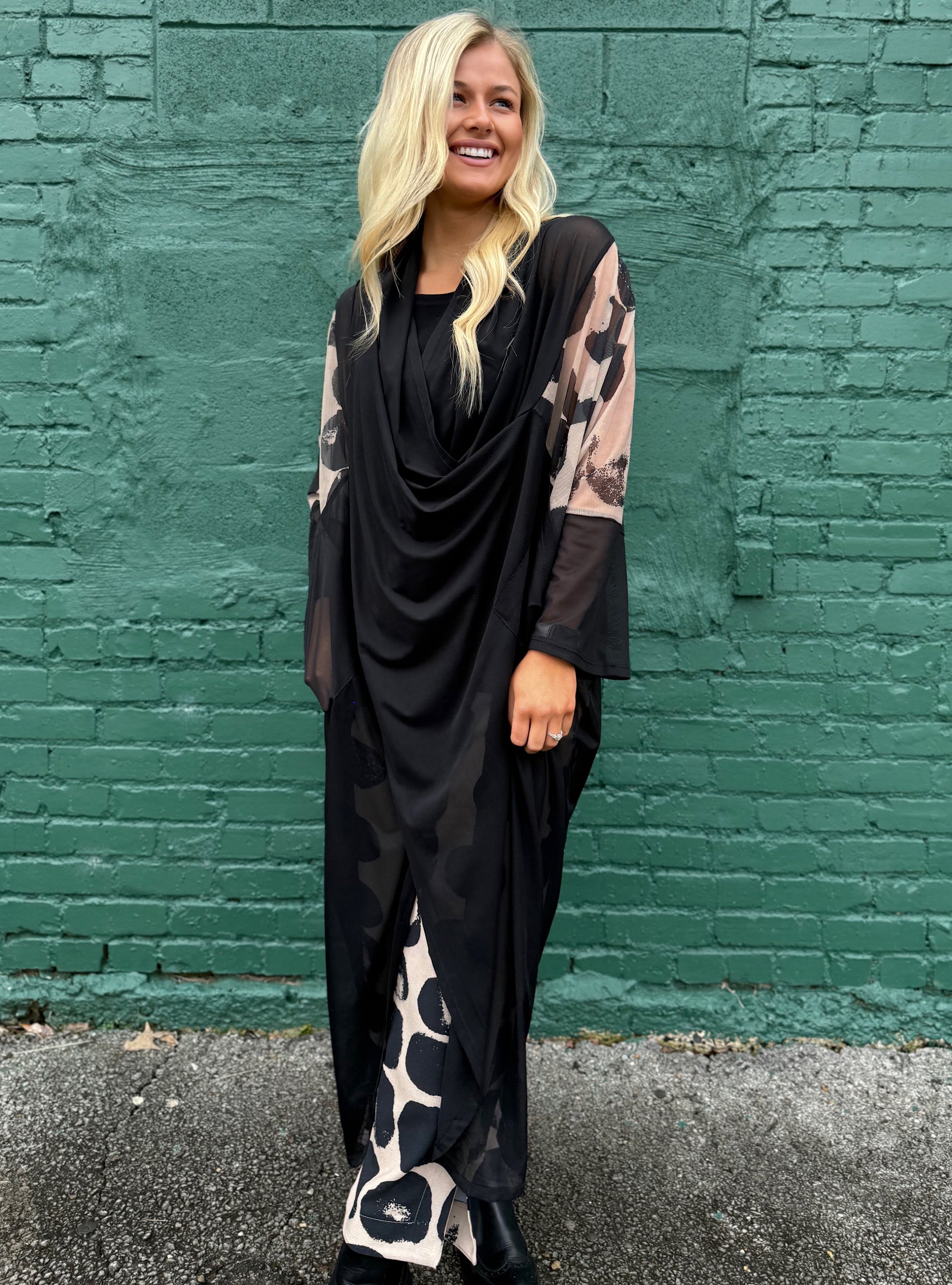 Shannon Passero Black Sheer Tunic Top