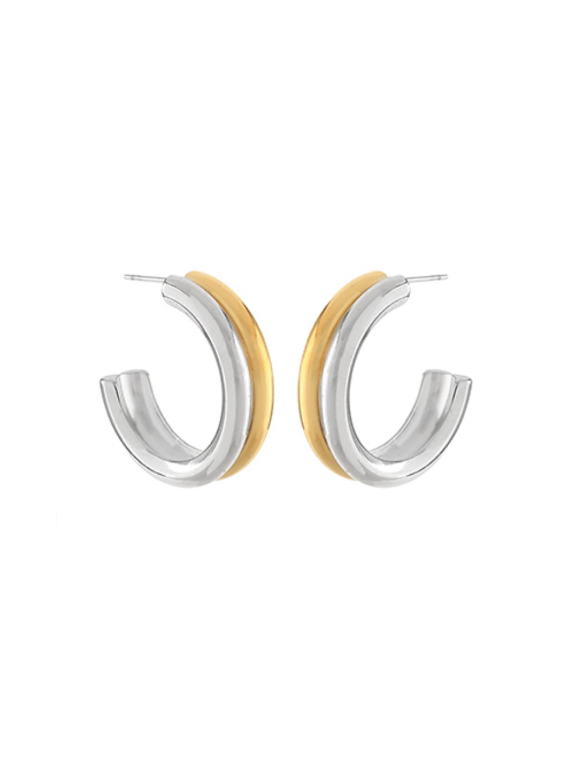 Let’s Mix It Up Two-Tone Earrings