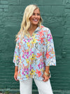Orange Amore Linen Floral Jacket