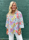 Orange Amore Linen Floral Jacket