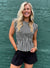 Showing Up At The Stripe Time Top - Black