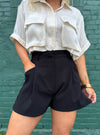 Looking So Chic In My Black Shorts