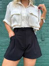 Looking So Chic In My Black Shorts