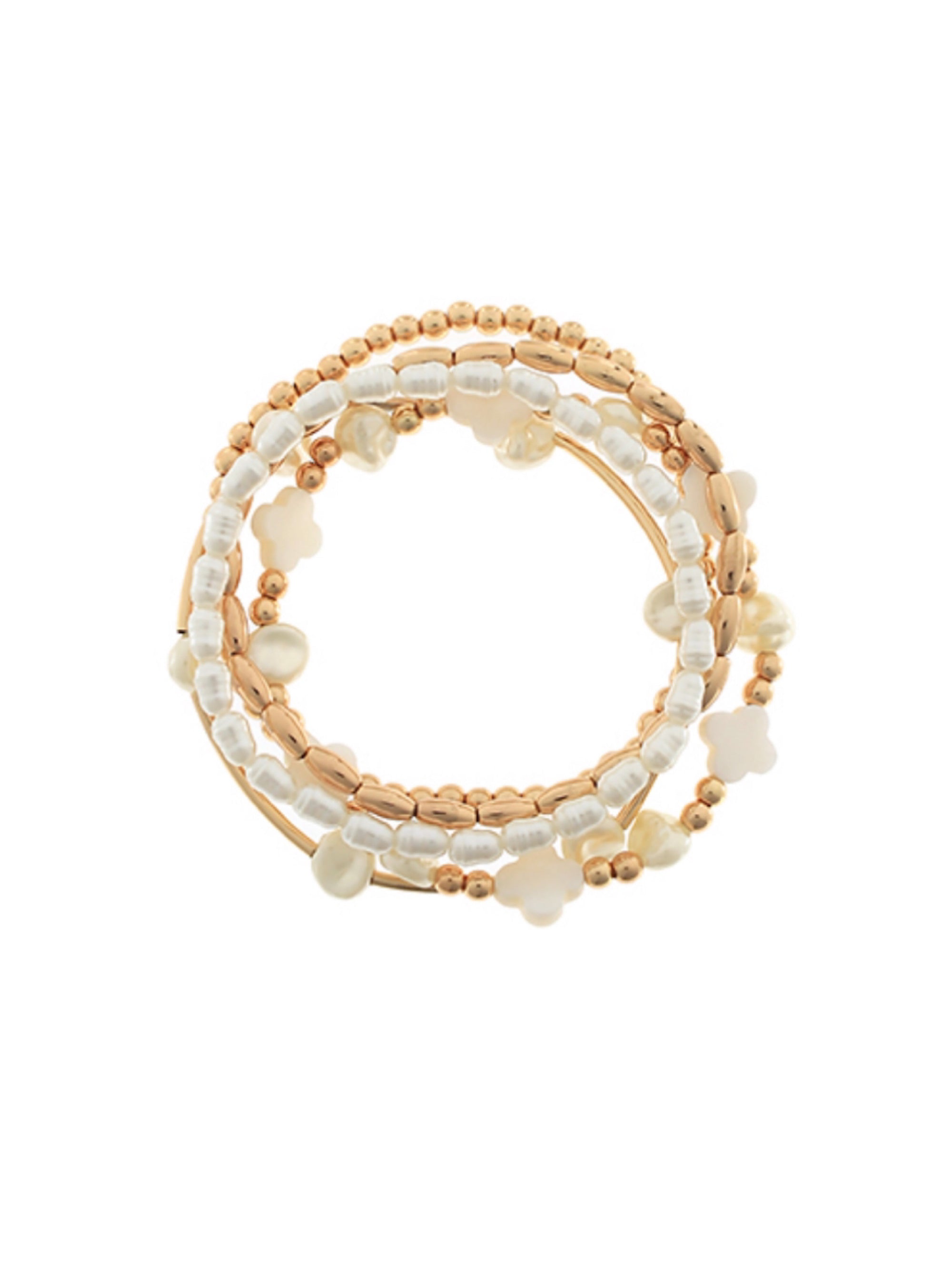 Clover & Pearl Bracelet Set