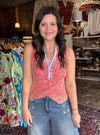 Denim Details Henley Tank