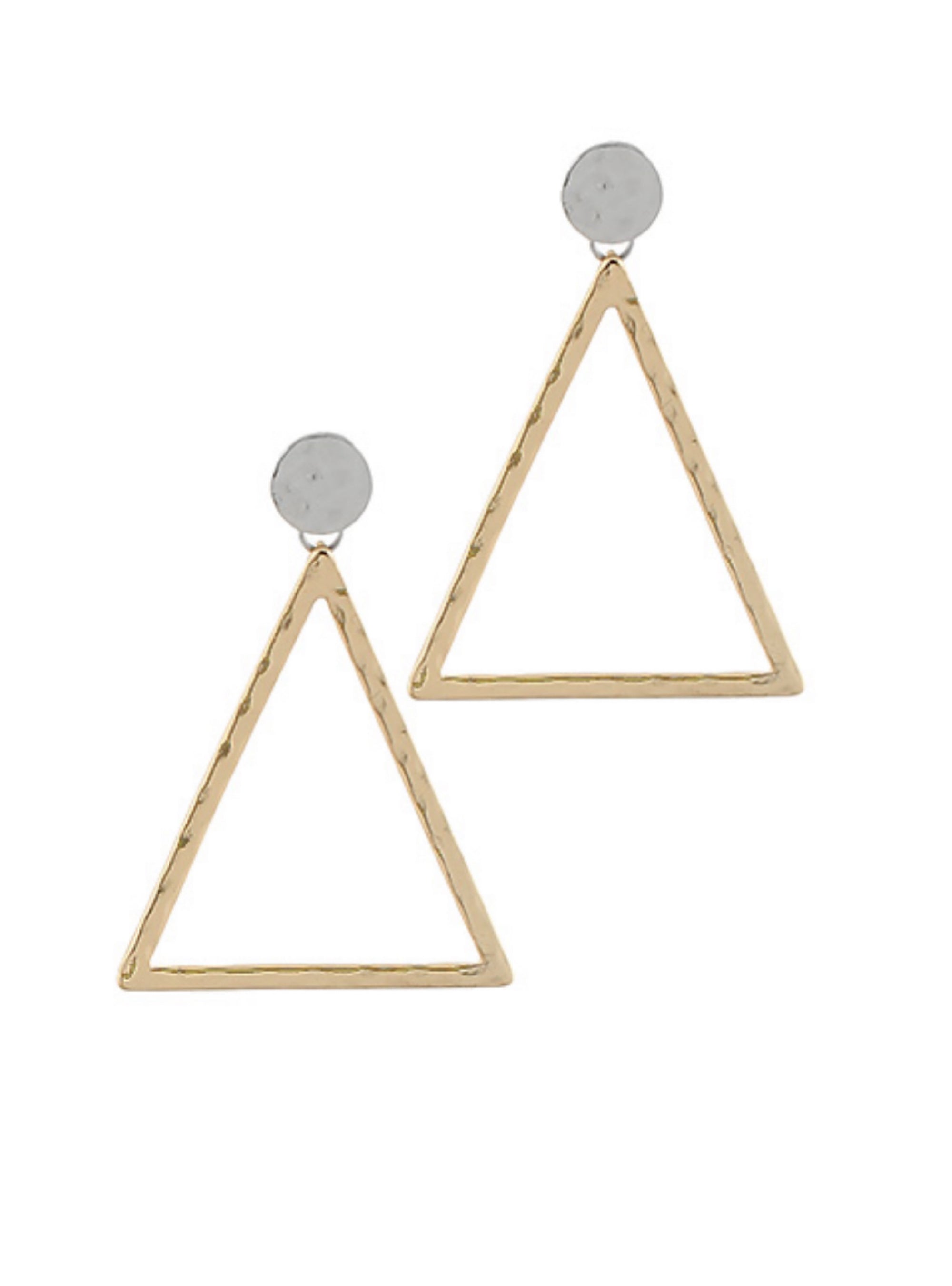 Triangle of Love Earrings - Gold