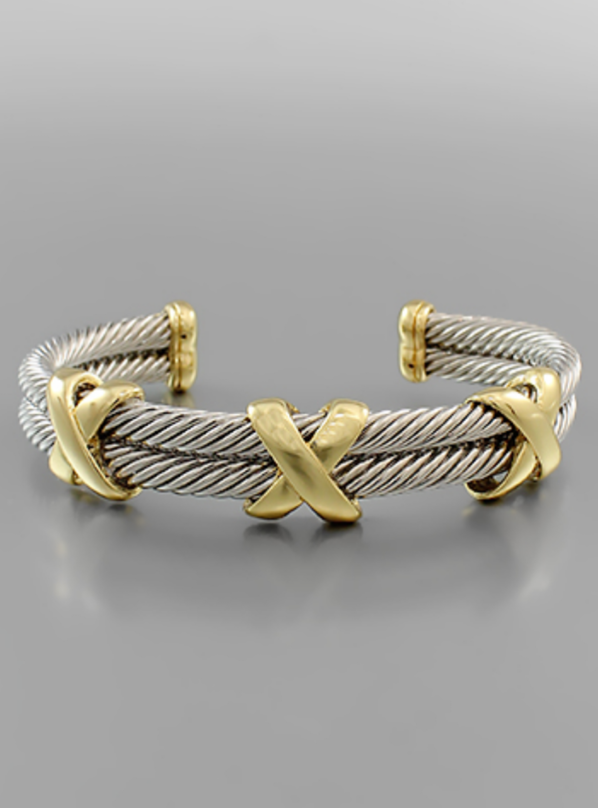 Ready & Cable Two-Tone Cuff Bracelet