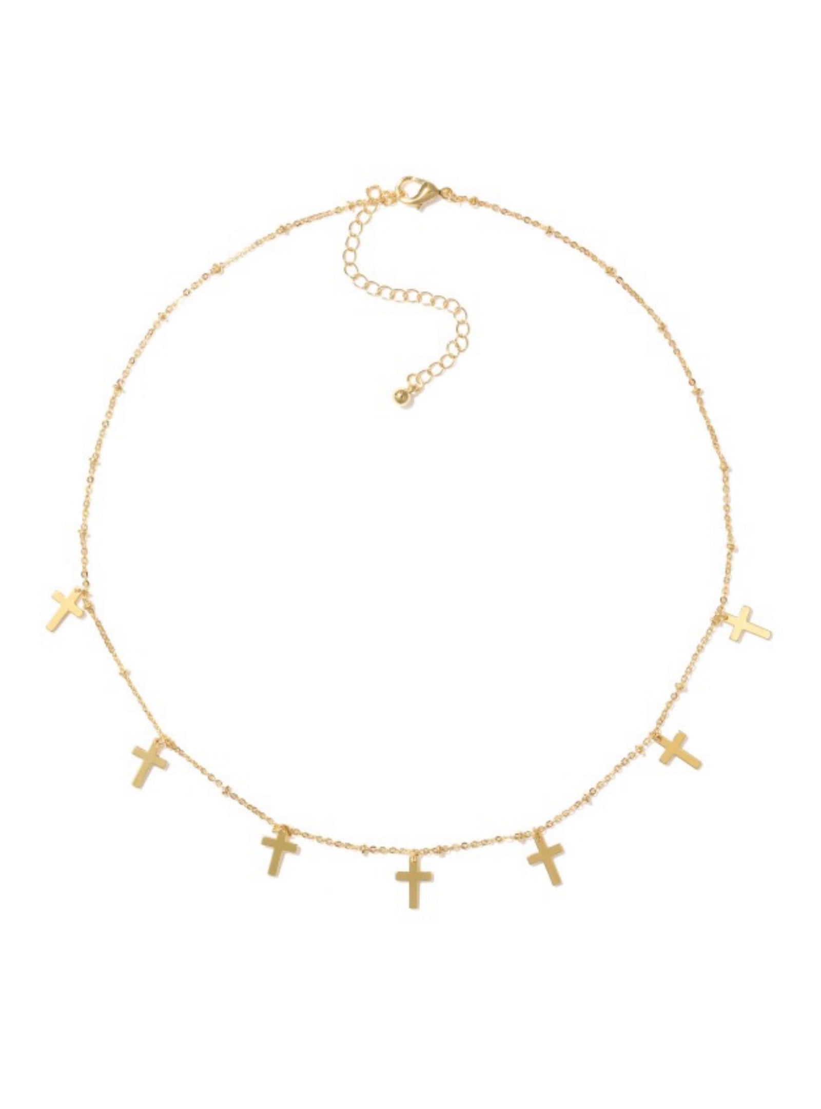 Strong In Faith Cross Charm Necklace