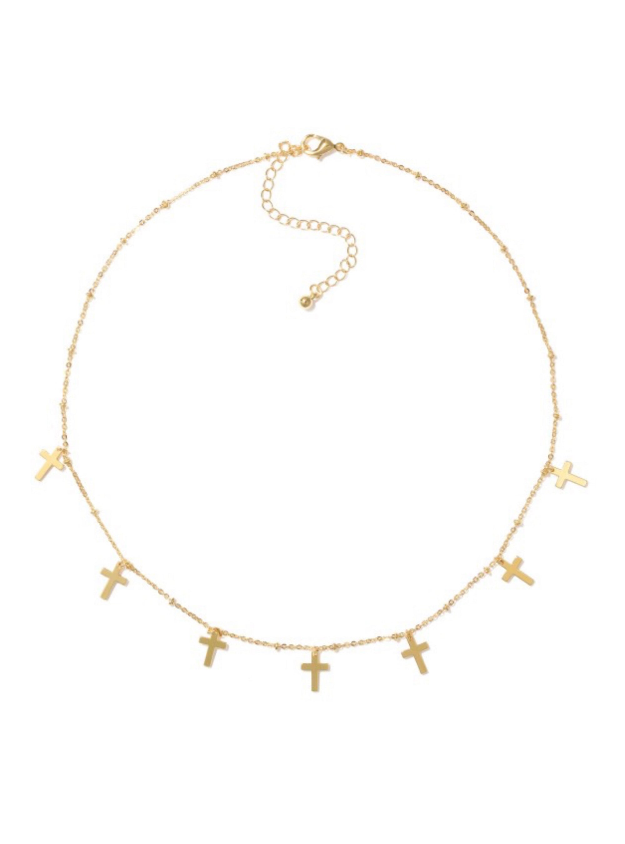 Strong In Faith Cross Charm Necklace
