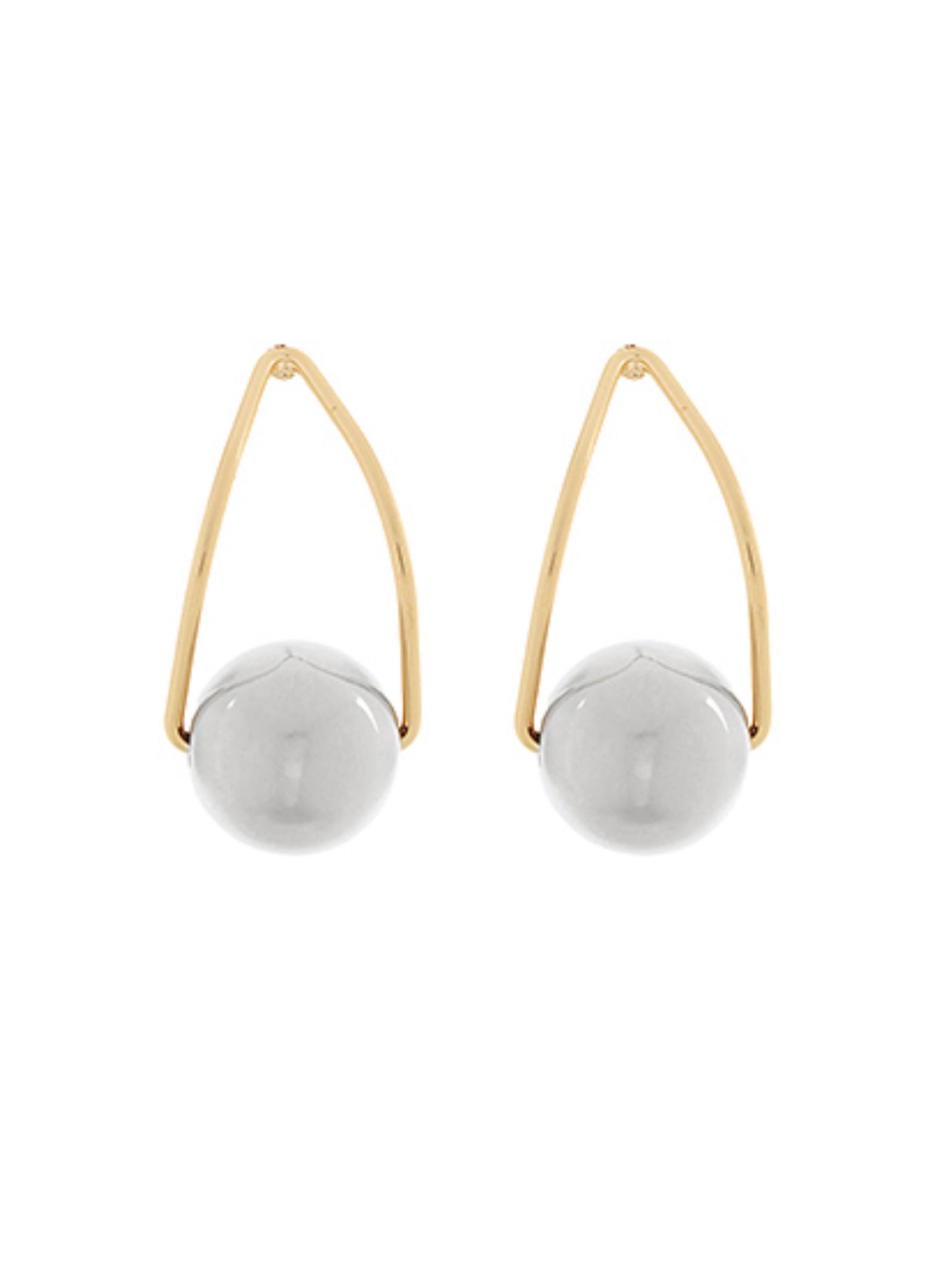 Mirror Drop Two-Tone Earrings