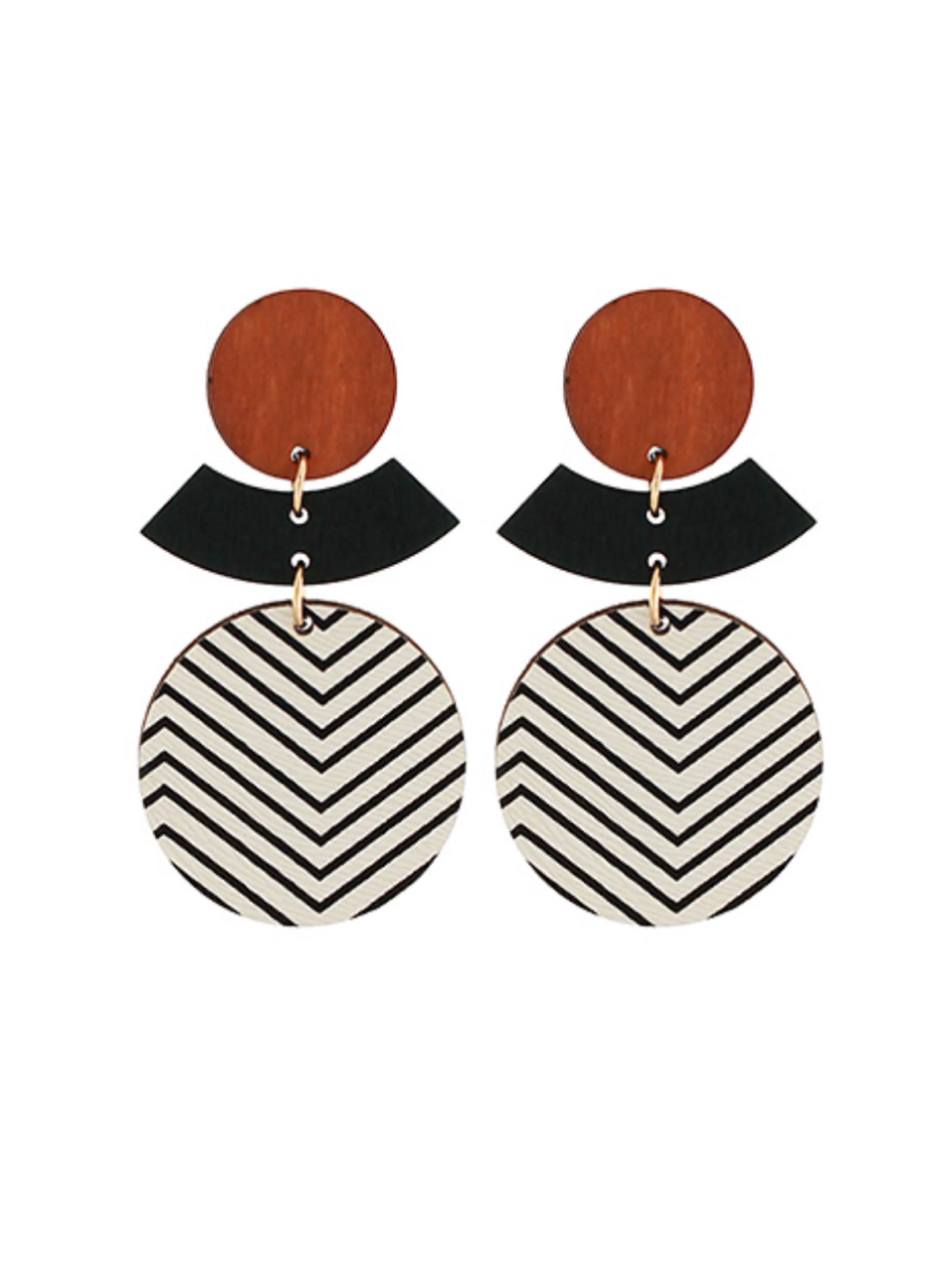 Marvelously Mod Wood Earrings