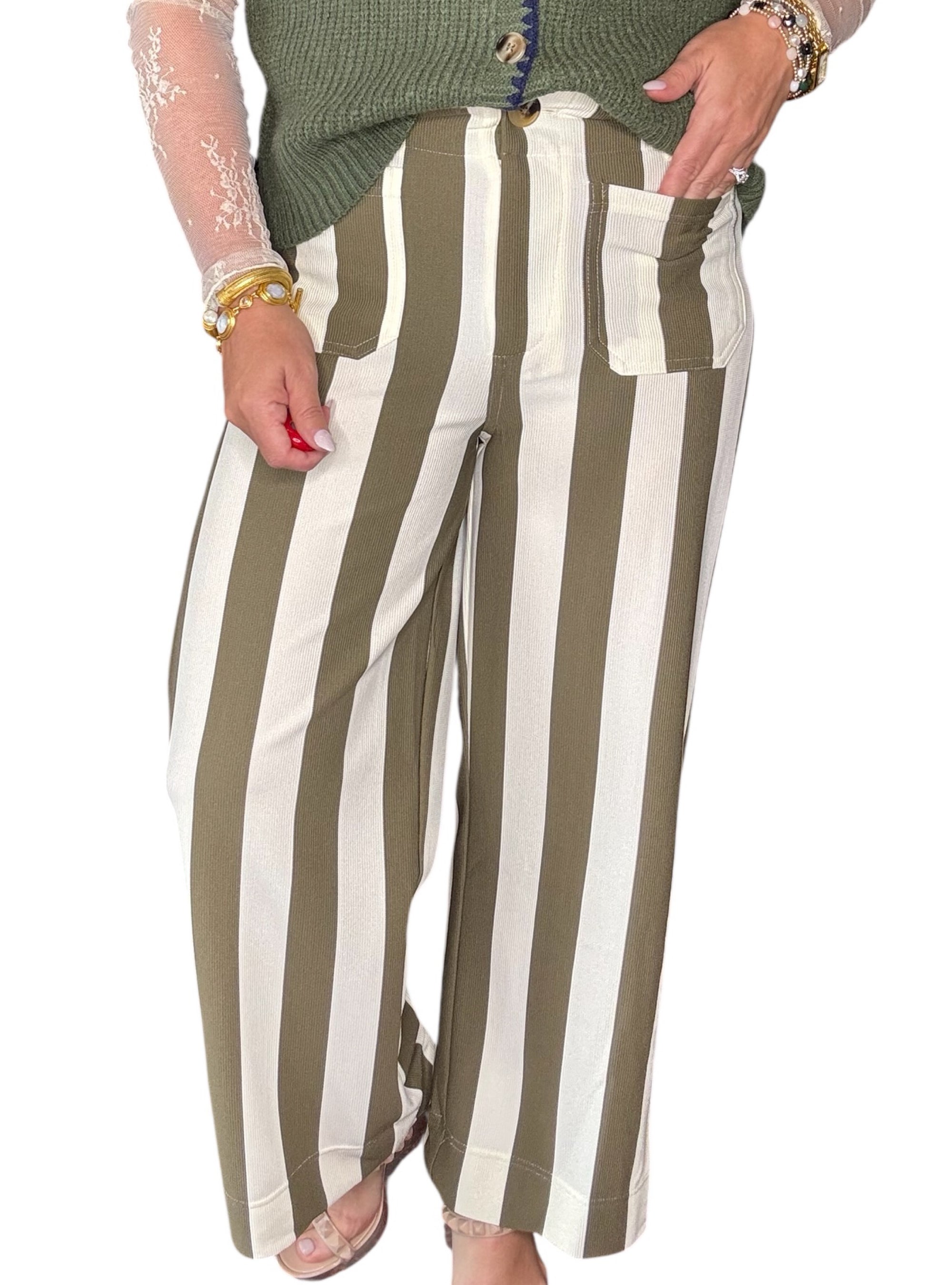 Make A Statement Striped Ankle Pant