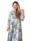 Uncle Frank Toile Blue Midi Dress