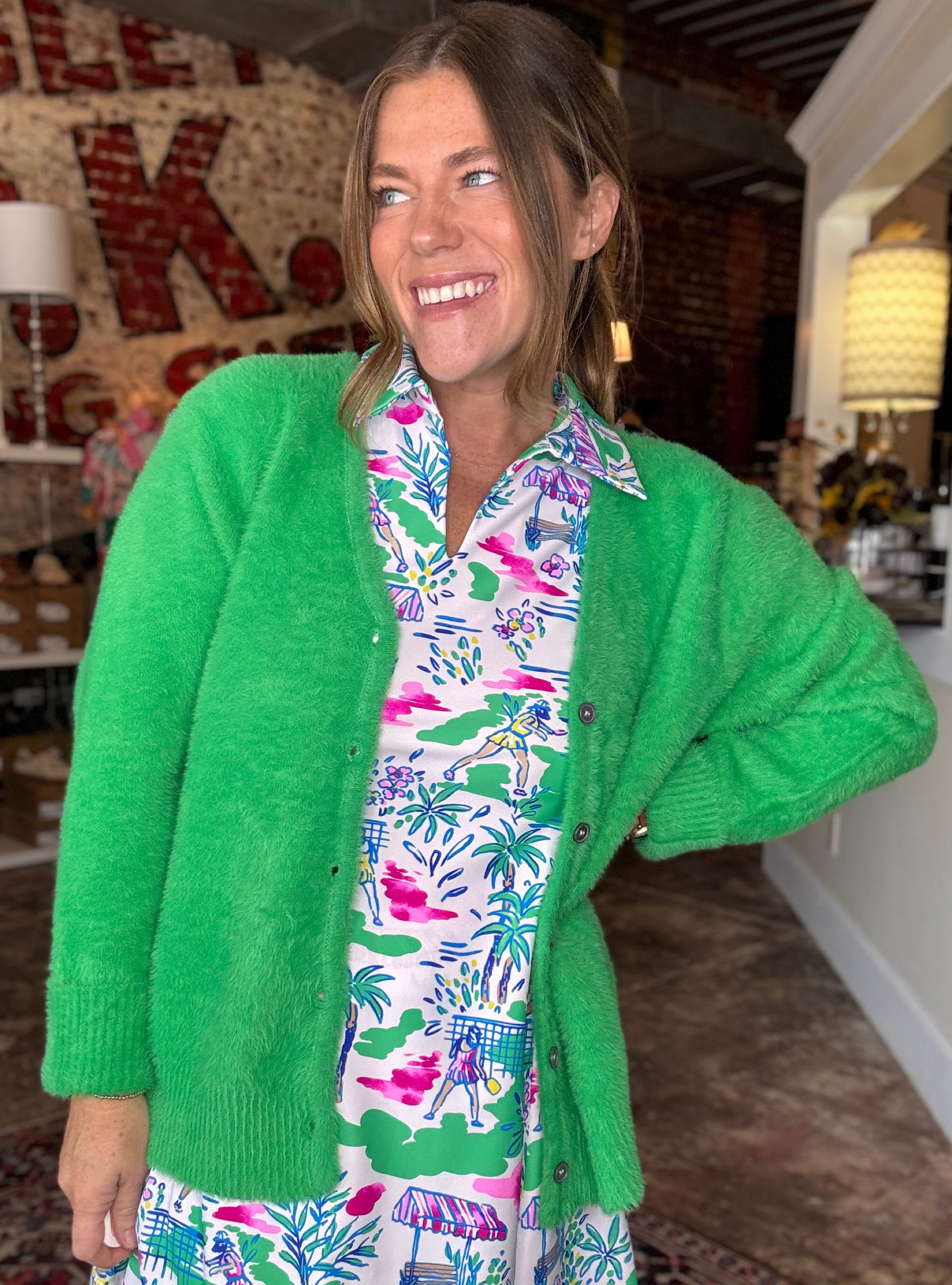 Living My Softest Life Cardigan - Green