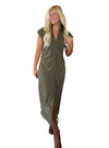 You Olive Know Ruched Dress