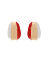 Game Day Half Hoop Earrings - Red &amp; White