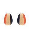 Game Day Half Hoop Earrings - Orange &amp; Navy
