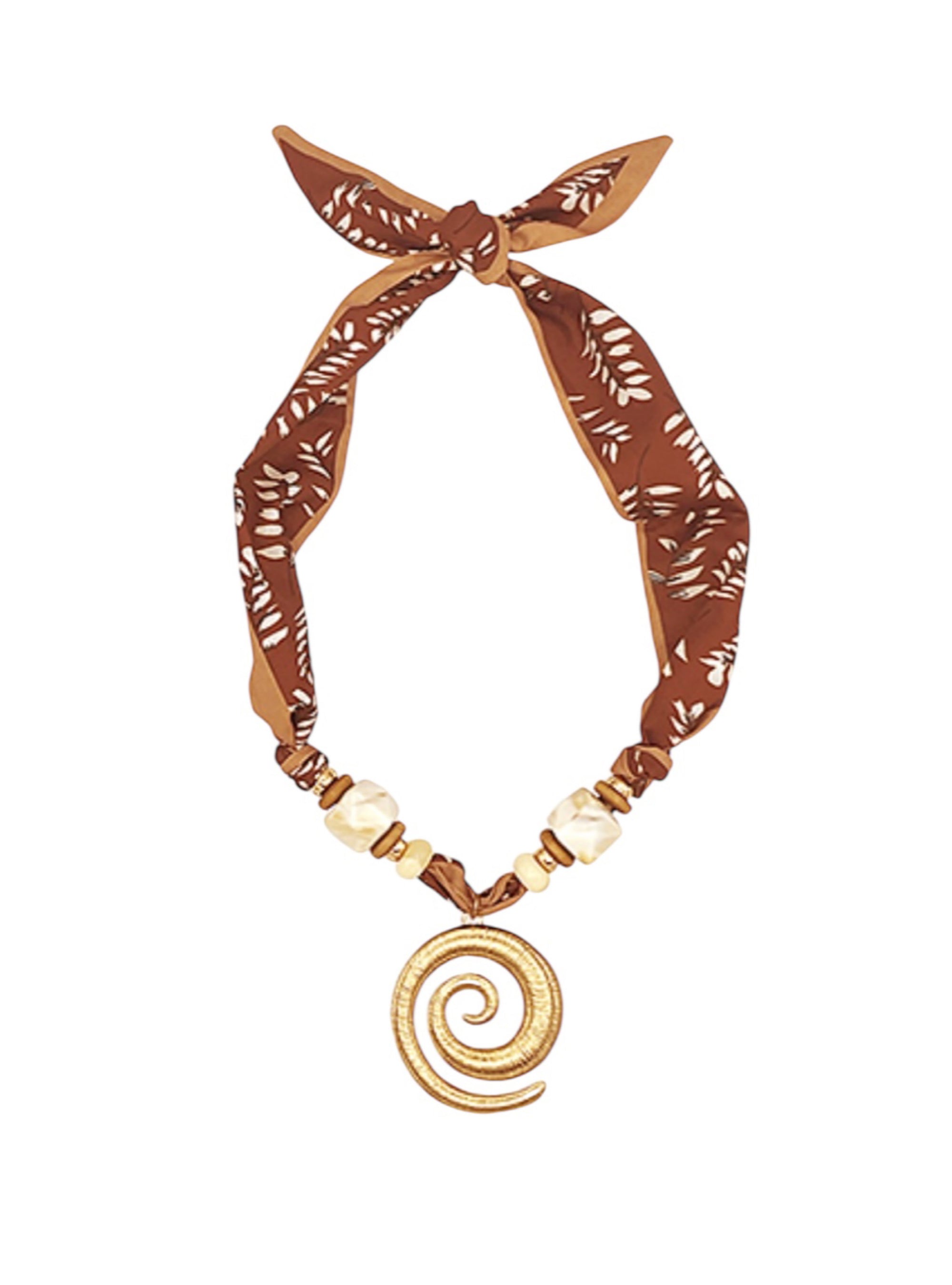 Spiral Notion Pendant Scarf Necklace