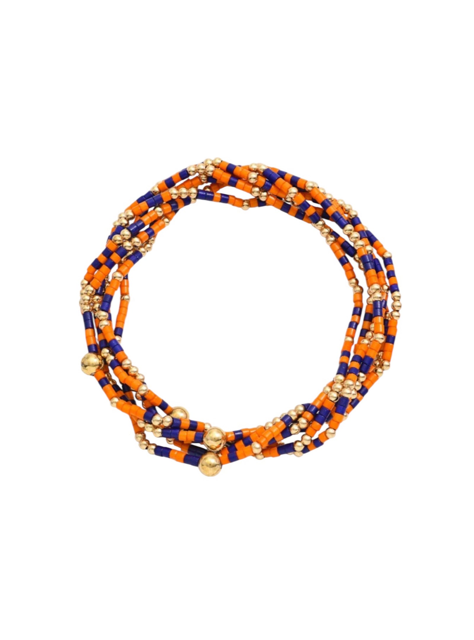 Spirit Stack Game Day Bracelets - Orange & Navy