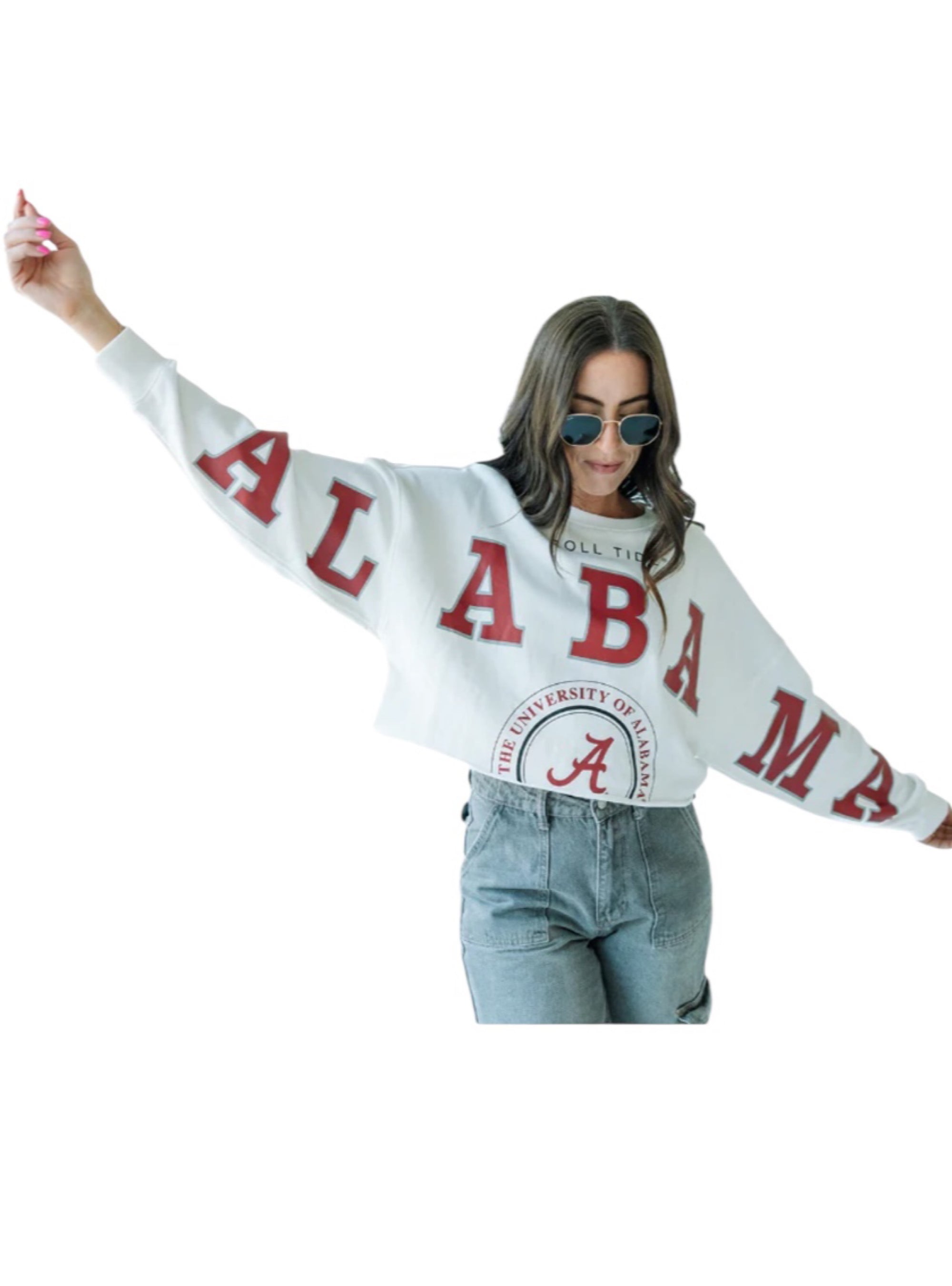 Game Day Social Alabama Crop Long Sleeve Top
