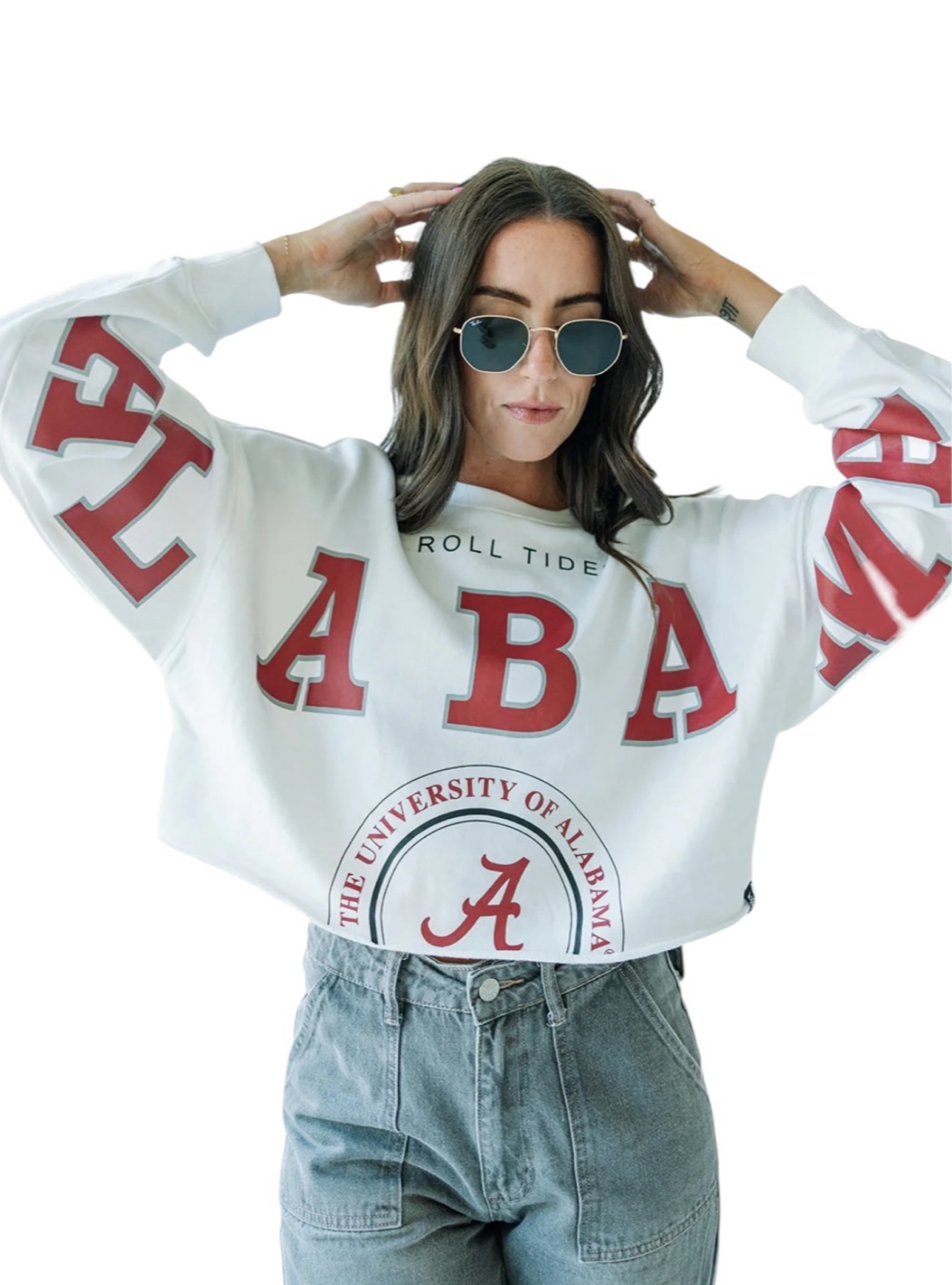 Game Day Social Alabama Crop Long Sleeve Top