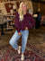 Smooth Operator Wine V-Neck Top