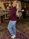Smooth Operator Wine V-Neck Top