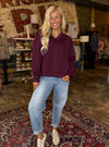 Smooth Operator Wine V-Neck Top