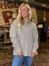 On The Grid Oversized Button-Up Top